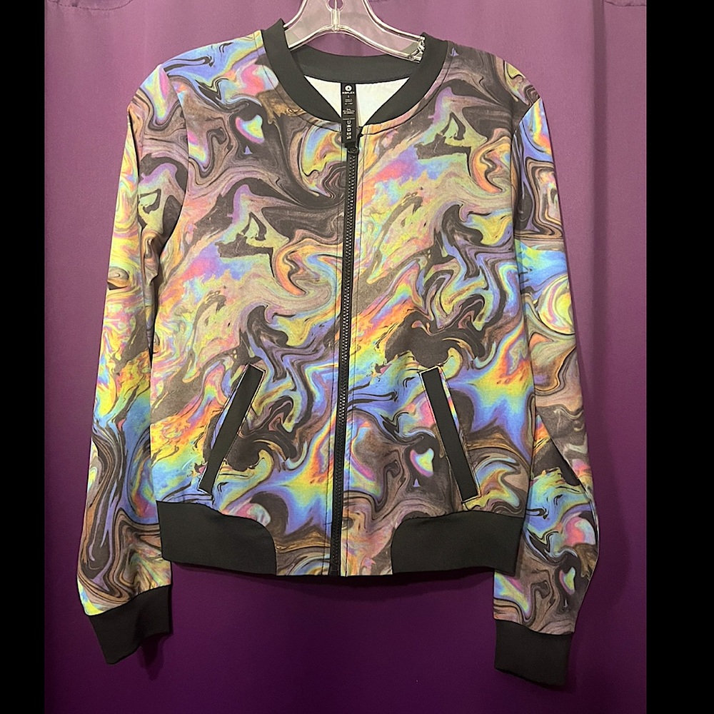 REFLEX oil spill swirl track jacket